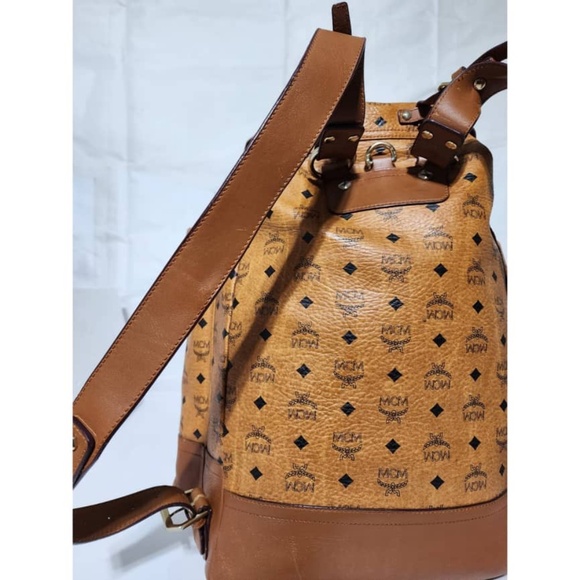 Authentic MCM Visetos Knapsack Heritage Double Pocket Backpack - Picture 7 of 16